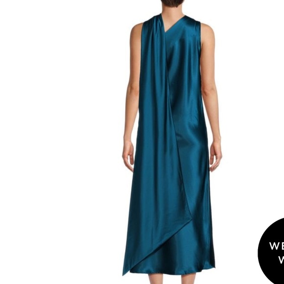 Elegant Teal One-Shoulder Dress - Picture 2 of 2